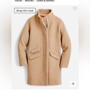 Cocoon coat in Italian stadium-cloth wool blend